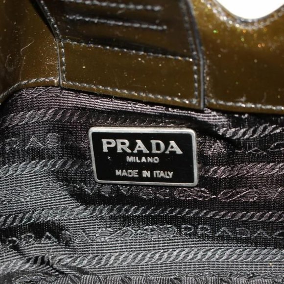 Prada Asymmetrical Brown Patent Leather Hobo Style Shoulder Bag - Picture 9 of 9